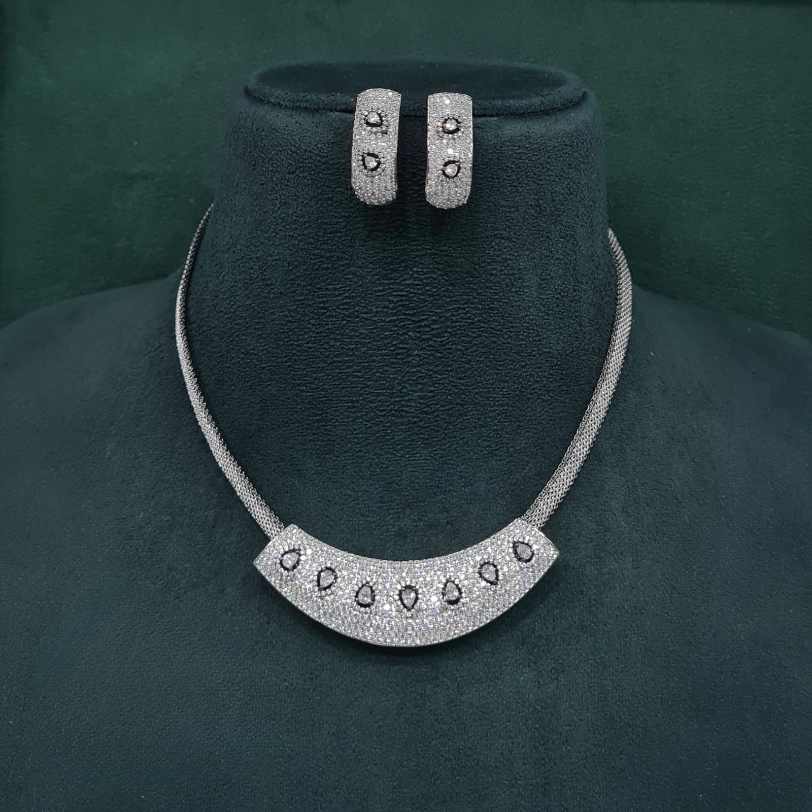 Cz Necklace 10107 - KRISHNA'S SWETA JEWELLERY