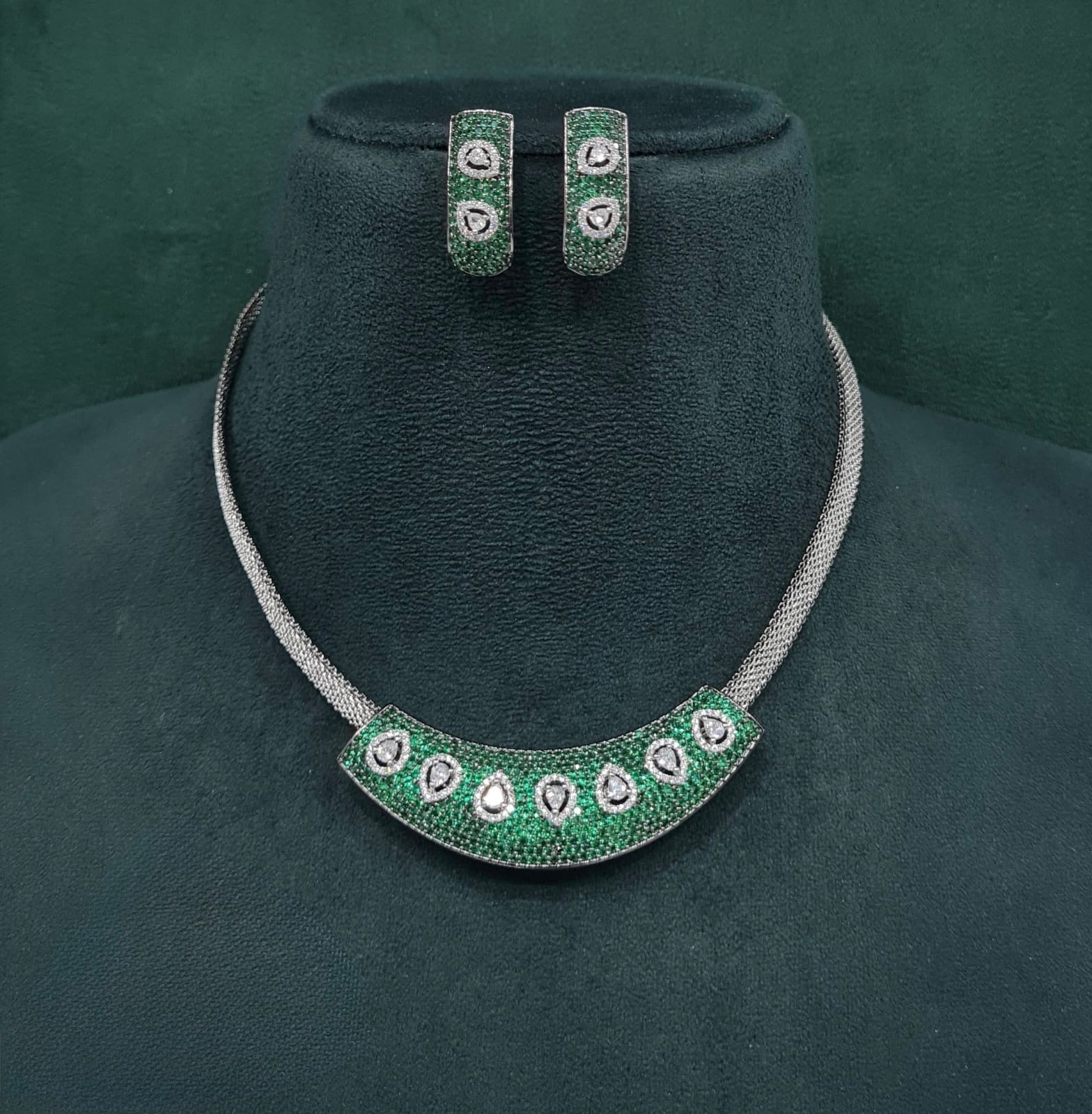 Cz Necklace 10107 - KRISHNA'S SWETA JEWELLERY