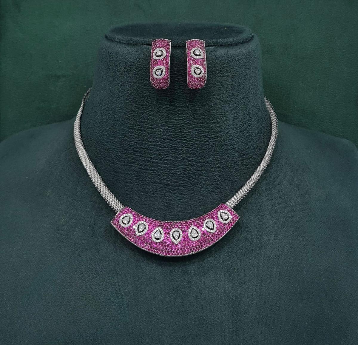 Cz Necklace 10107 - KRISHNA'S SWETA JEWELLERY