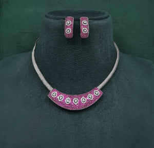 Cz Necklace 10107 - KRISHNA'S SWETA JEWELLERY