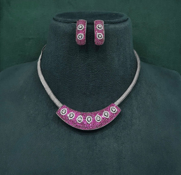 Cz Necklace 10107 - KRISHNA'S SWETA JEWELLERY