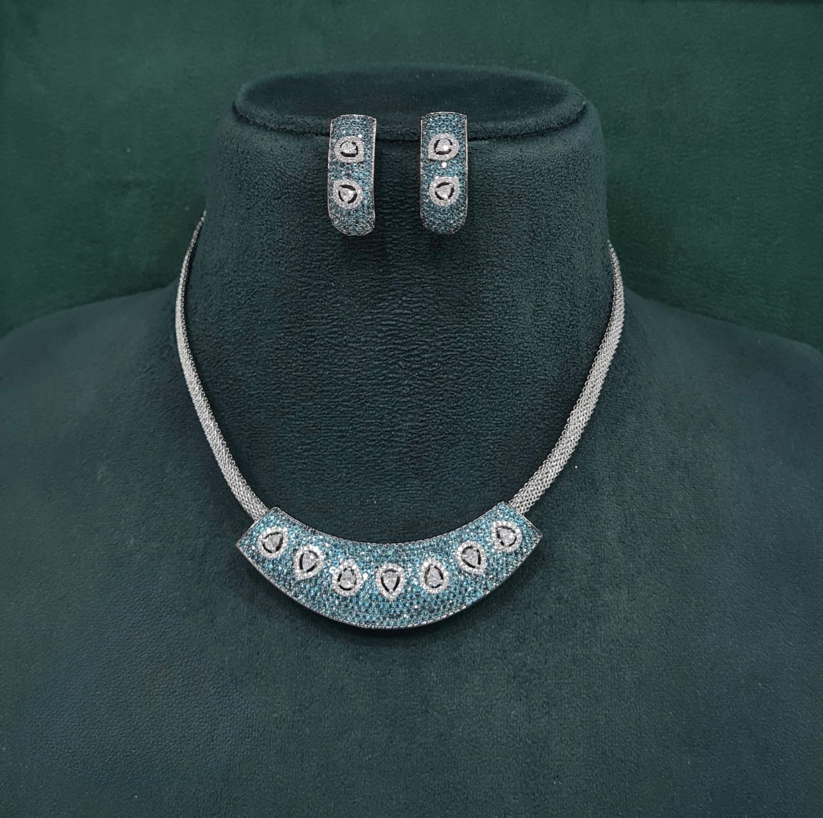Cz Necklace 10107 - KRISHNA'S SWETA JEWELLERY