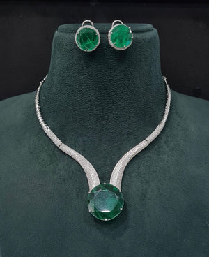 Cz Necklace 10137 - KRISHNA'S SWETA JEWELLERY