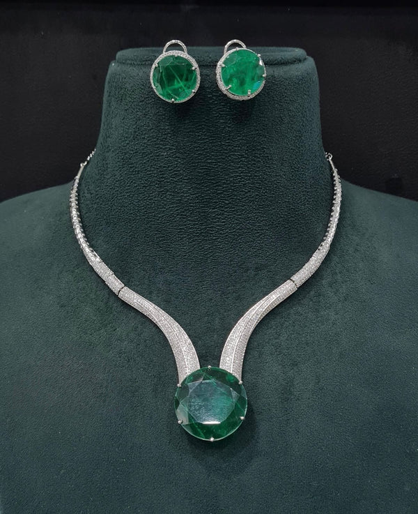 Cz Necklace 10137 - KRISHNA'S SWETA JEWELLERY