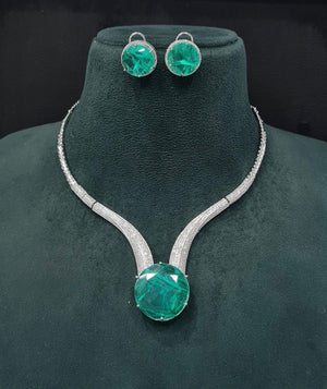Cz Necklace 10137 - KRISHNA'S SWETA JEWELLERY