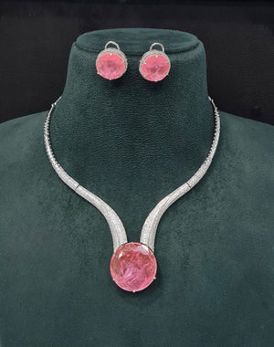 Cz Necklace 10137 - KRISHNA'S SWETA JEWELLERY