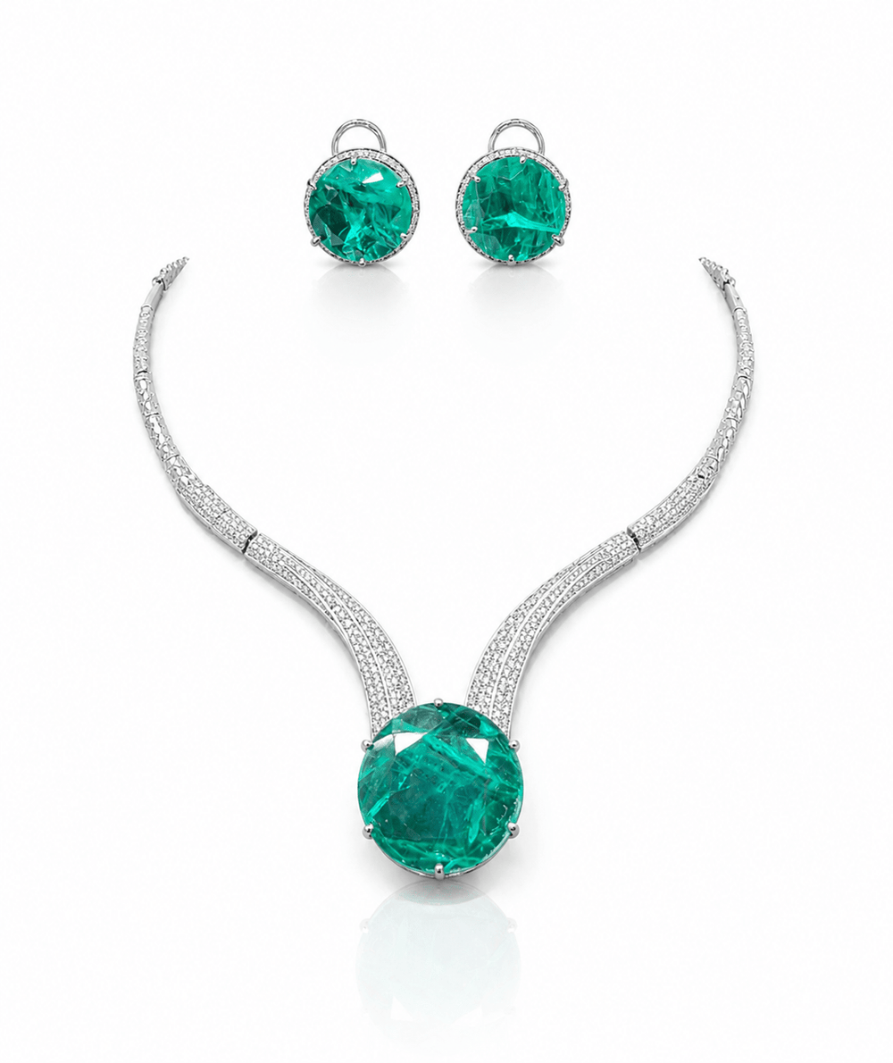Cz Necklace 10137 - KRISHNA'S SWETA JEWELLERY