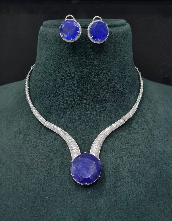 Cz Necklace 10137 - KRISHNA'S SWETA JEWELLERY
