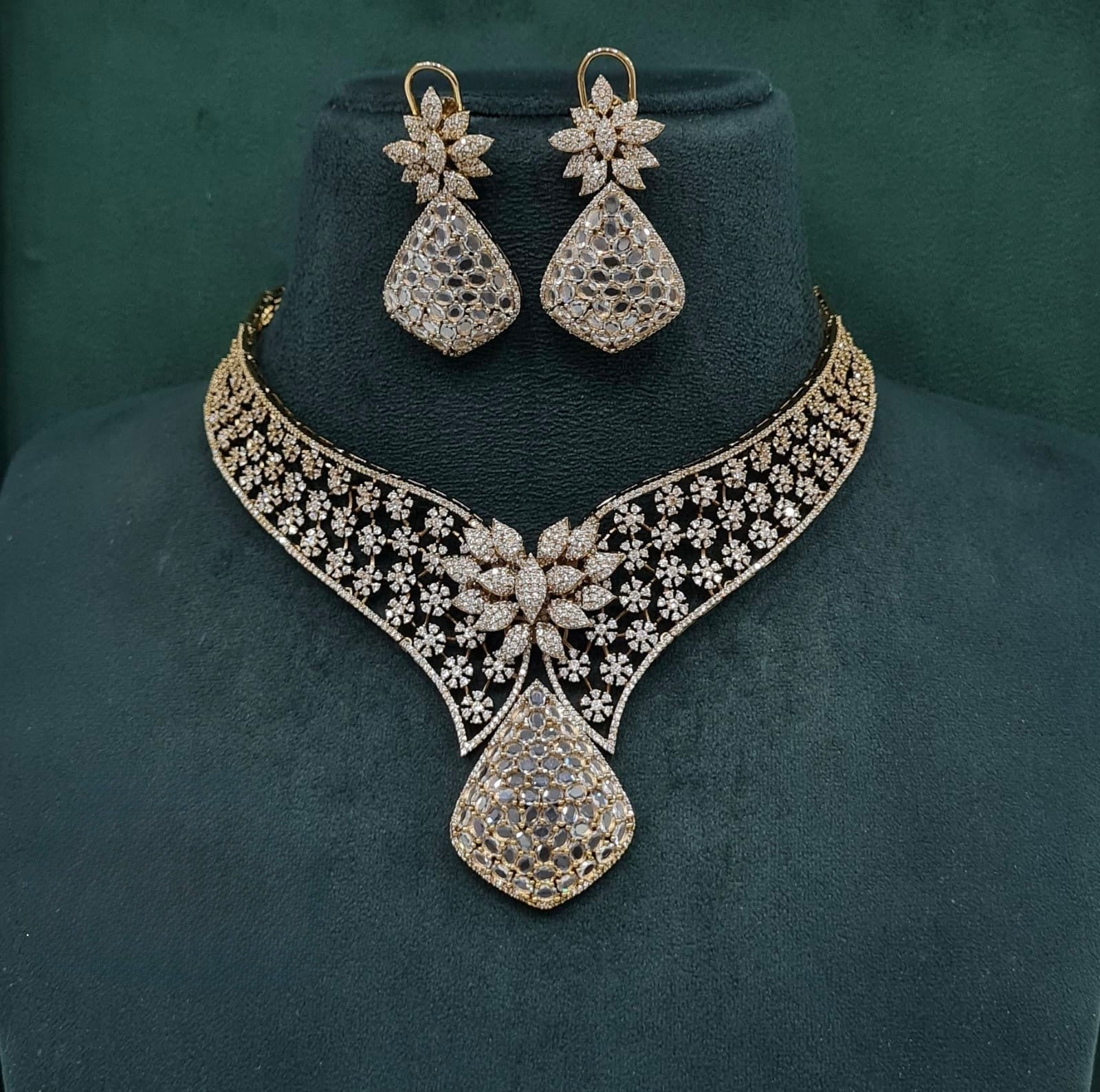 Cz Necklace 10138 - KRISHNA'S SWETA JEWELLERY