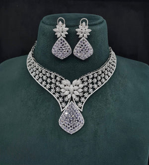 Cz Necklace 10138 - KRISHNA'S SWETA JEWELLERY