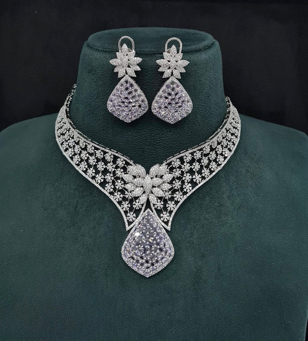 Cz Necklace 10138 - KRISHNA'S SWETA JEWELLERY
