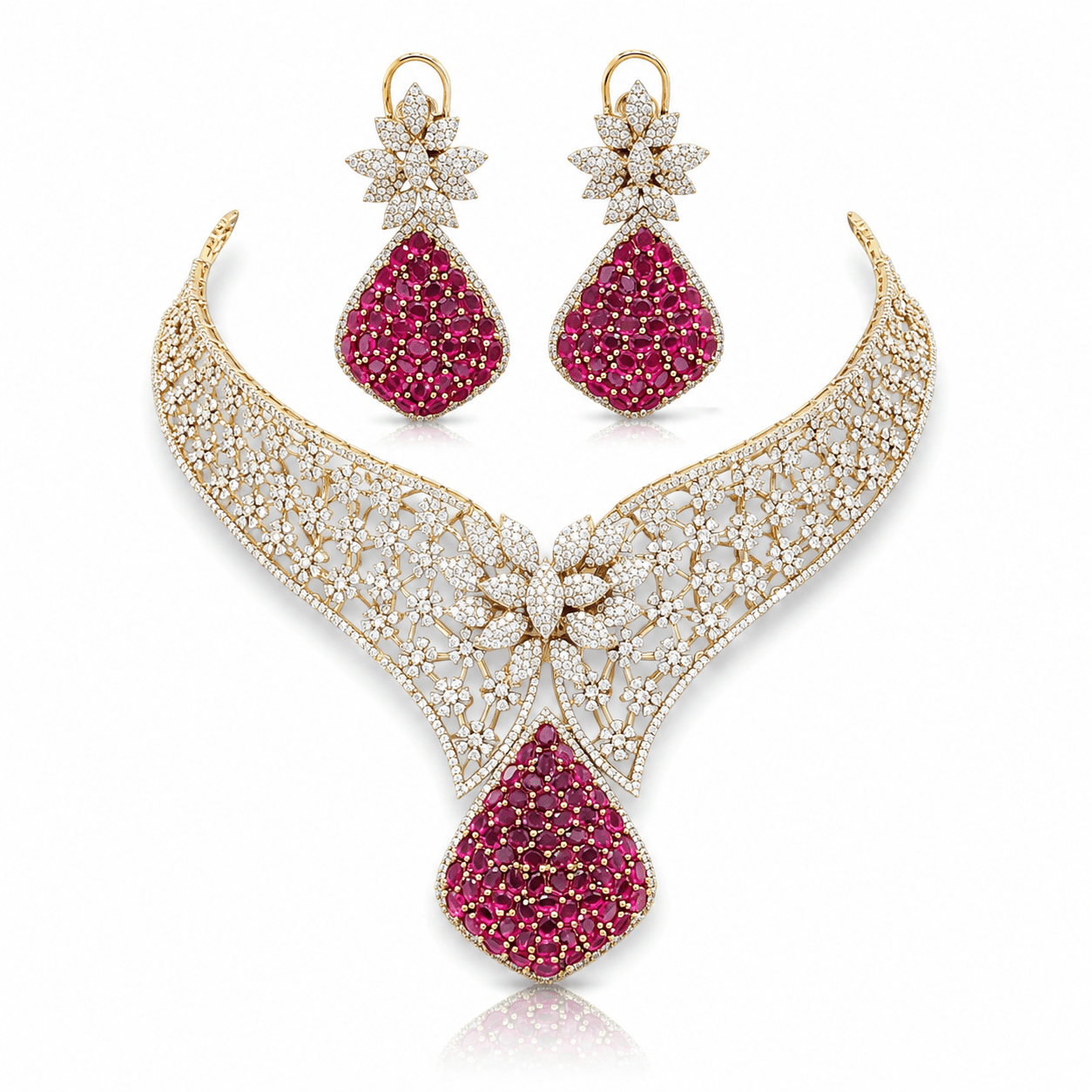 Cz Necklace 10138 - KRISHNA'S SWETA JEWELLERY