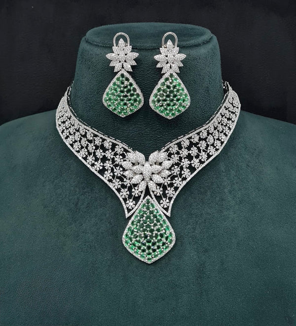 Cz Necklace 10138 - KRISHNA'S SWETA JEWELLERY