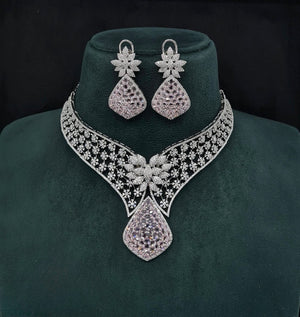 Cz Necklace 10138 - KRISHNA'S SWETA JEWELLERY