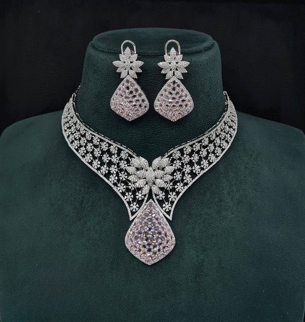 Cz Necklace 10138 - KRISHNA'S SWETA JEWELLERY