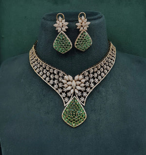 Cz Necklace 10138 - KRISHNA'S SWETA JEWELLERY