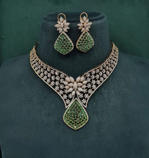Cz Necklace 10138 - KRISHNA'S SWETA JEWELLERY