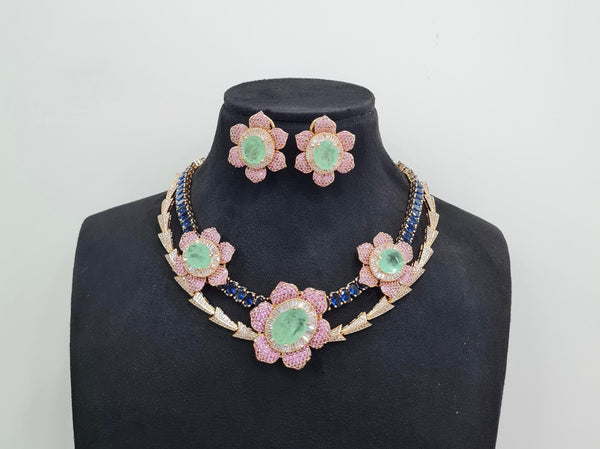 Cz Necklace 10245 - KRISHNA'S SWETA JEWELLERY