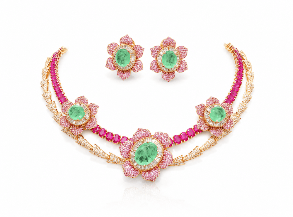 Cz Necklace 10245 - KRISHNA'S SWETA JEWELLERY