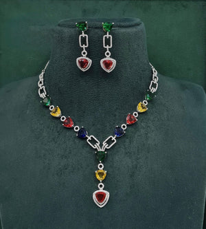 Cz Necklace 10246 - KRISHNA'S SWETA JEWELLERY