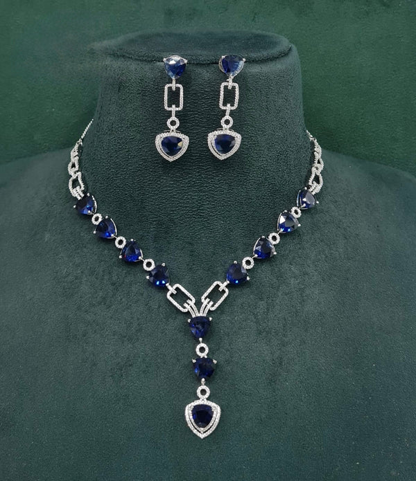 Cz Necklace 10246 - KRISHNA'S SWETA JEWELLERY
