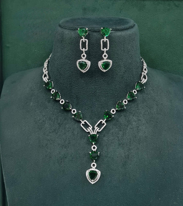 Cz Necklace 10246 - KRISHNA'S SWETA JEWELLERY
