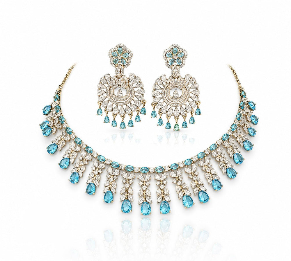 Cz Necklace 10256 - KRISHNA'S SWETA JEWELLERY