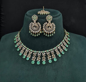 Cz Necklace 10256 - KRISHNA'S SWETA JEWELLERY