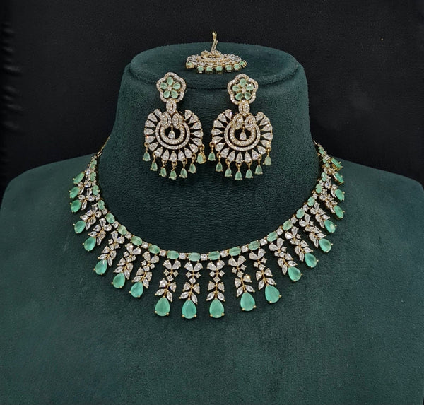 Cz Necklace 10256 - KRISHNA'S SWETA JEWELLERY