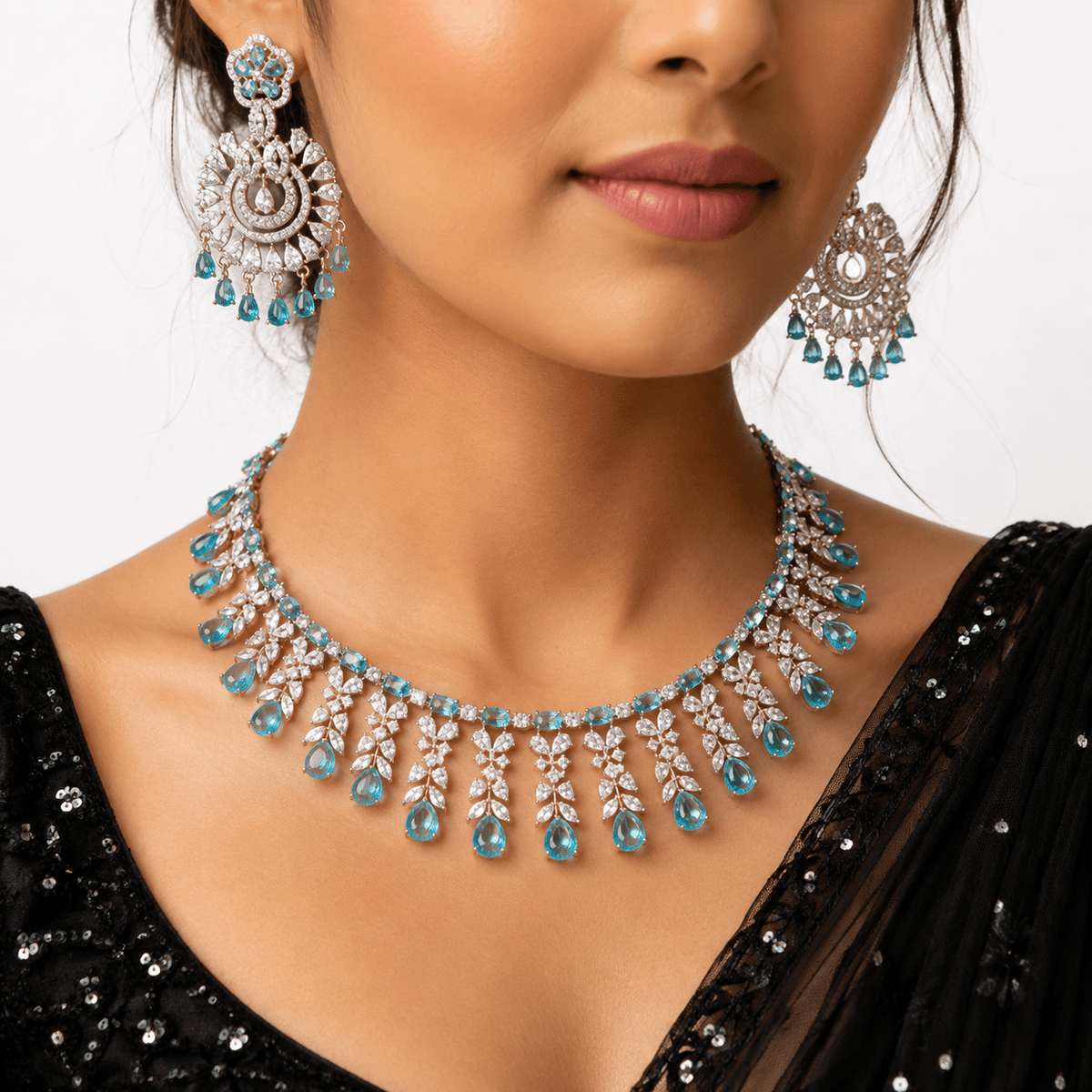 Cz Necklace 10256 - KRISHNA'S SWETA JEWELLERY