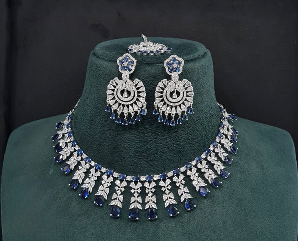 Cz Necklace 10256 - KRISHNA'S SWETA JEWELLERY