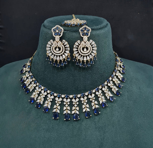 Cz Necklace 10256 - KRISHNA'S SWETA JEWELLERY