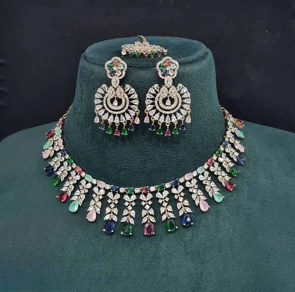 Cz Necklace 10256 - KRISHNA'S SWETA JEWELLERY