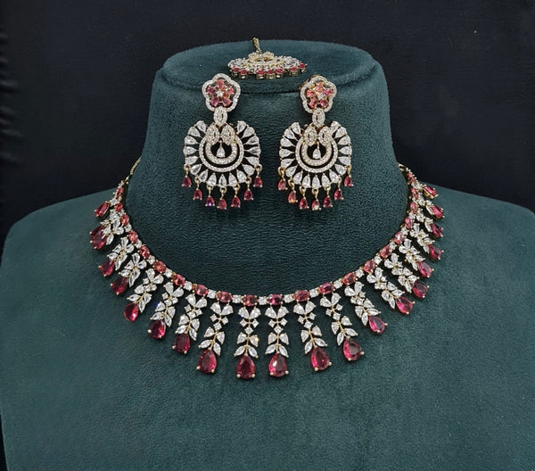 Cz Necklace 10256 - KRISHNA'S SWETA JEWELLERY