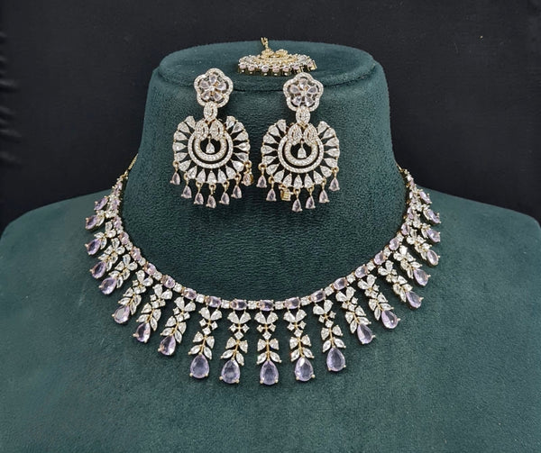 Cz Necklace 10256 - KRISHNA'S SWETA JEWELLERY