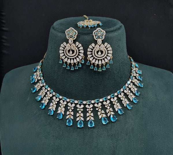 Cz Necklace 10256 - KRISHNA'S SWETA JEWELLERY