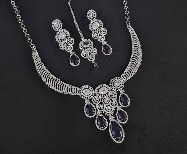 Cz Necklace 10257 - KRISHNA'S SWETA JEWELLERY