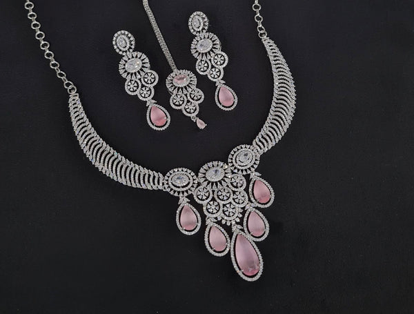 Cz Necklace 10257 - KRISHNA'S SWETA JEWELLERY
