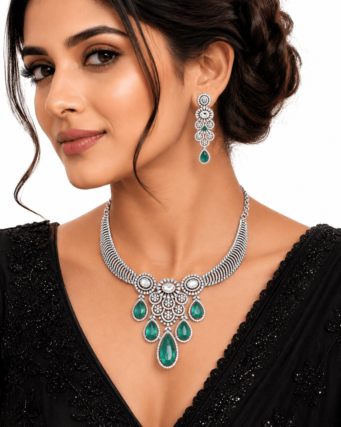 Cz Necklace 10257 - KRISHNA'S SWETA JEWELLERY