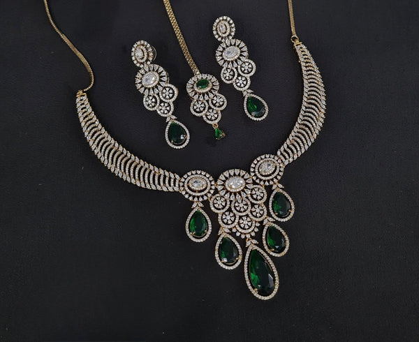 Cz Necklace 10257 - KRISHNA'S SWETA JEWELLERY