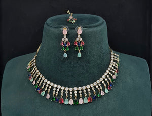 Cz Necklace 10258 - KRISHNA'S SWETA JEWELLERY