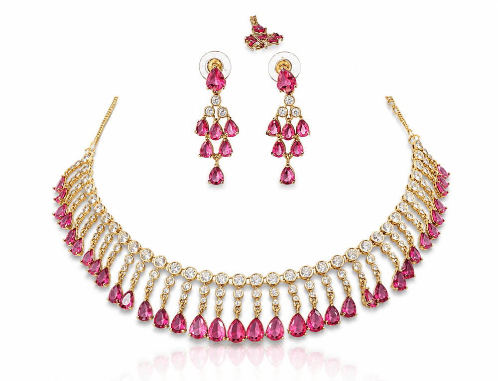 Cz Necklace 10258 - KRISHNA'S SWETA JEWELLERY