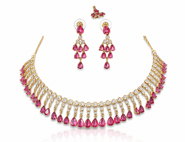 Cz Necklace 10258 - KRISHNA'S SWETA JEWELLERY