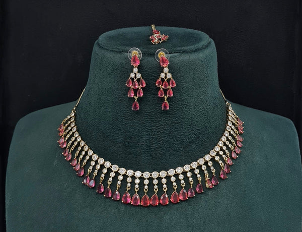 Cz Necklace 10258 - KRISHNA'S SWETA JEWELLERY
