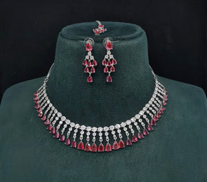 Cz Necklace 10258 - KRISHNA'S SWETA JEWELLERY