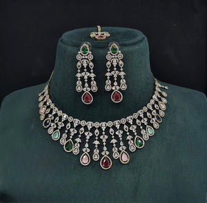 Cz Necklace 10259 - KRISHNA'S SWETA JEWELLERY