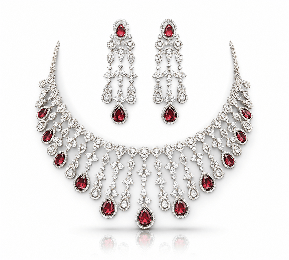 Cz Necklace 10259 - KRISHNA'S SWETA JEWELLERY