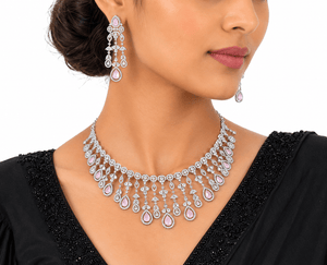 Cz Necklace 10259 - KRISHNA'S SWETA JEWELLERY