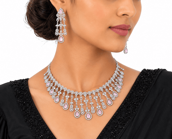 Cz Necklace 10259 - KRISHNA'S SWETA JEWELLERY
