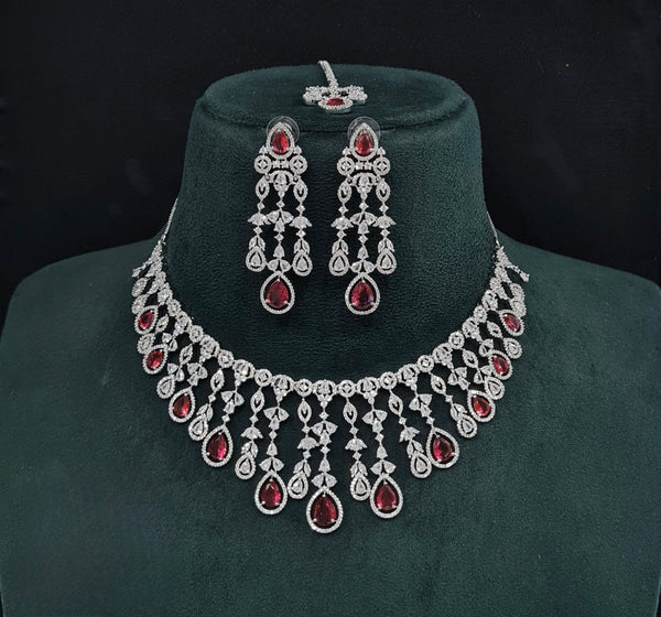 Cz Necklace 10259 - KRISHNA'S SWETA JEWELLERY